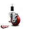 Service Caster 3.5'' Red Poly Swivel 1-3/8'' Expanding Stem Caster with Brake SCC-EX20S3514-PPUB-RED-TLB-138 - alternate 3